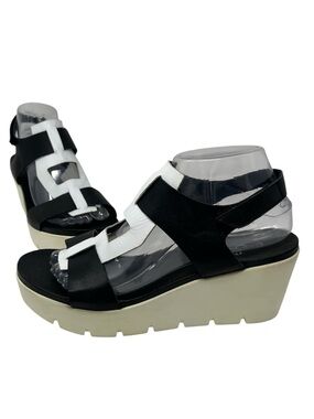 Bos & Co Somo platform sandal black & white EU 39